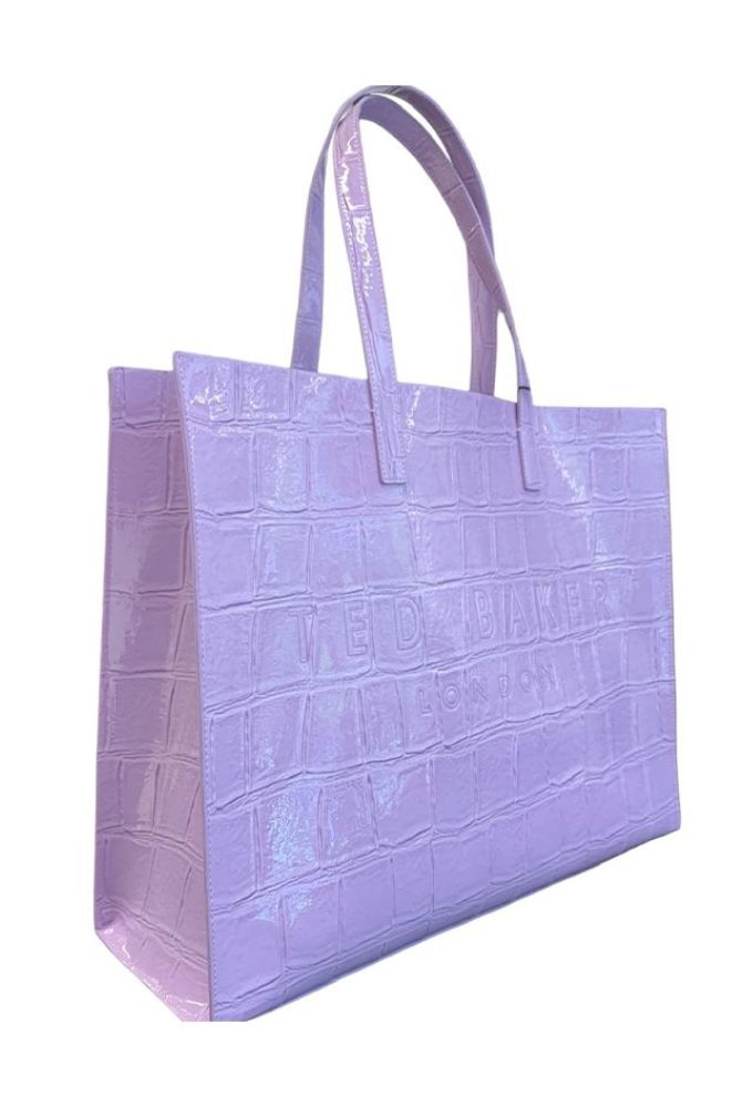 Ted Baker Γυναικεία Τσάντα Ώμου Κροκό Μεγάλη Λιλά - Image 2