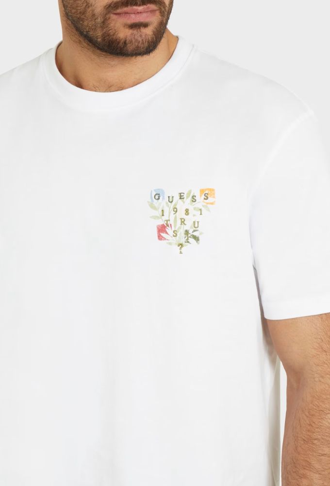 Guess Ανδρικό T-shirt Κοντομάνικο Λευκό - Image 4