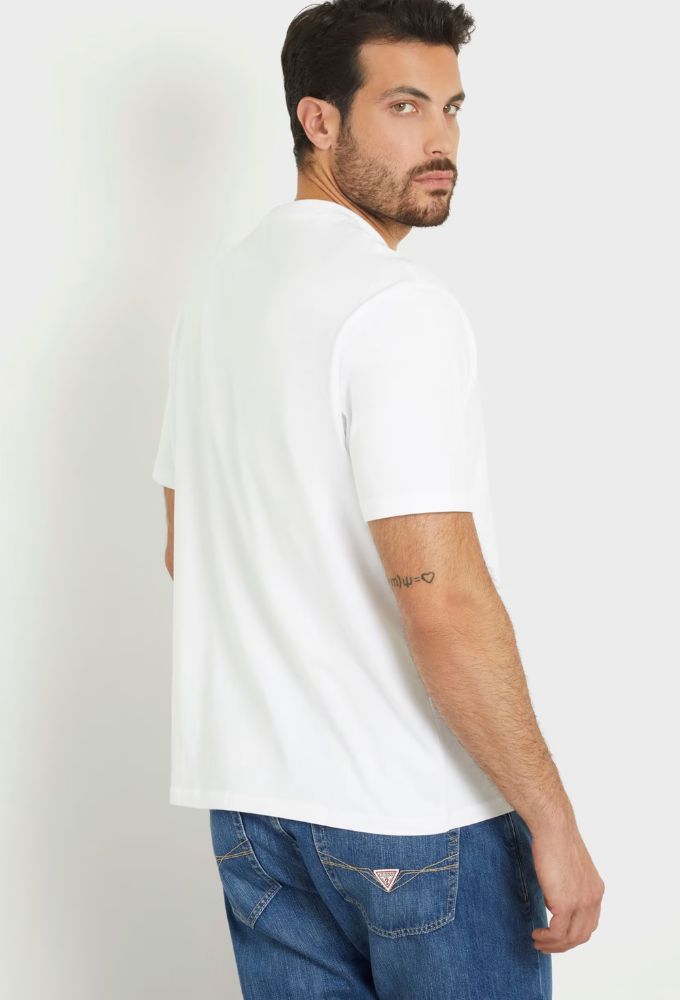 Guess Ανδρικό T-shirt Κοντομάνικο Λευκό - Image 3
