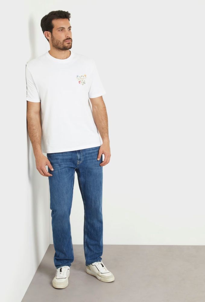 Guess Ανδρικό T-shirt Κοντομάνικο Λευκό - Image 2