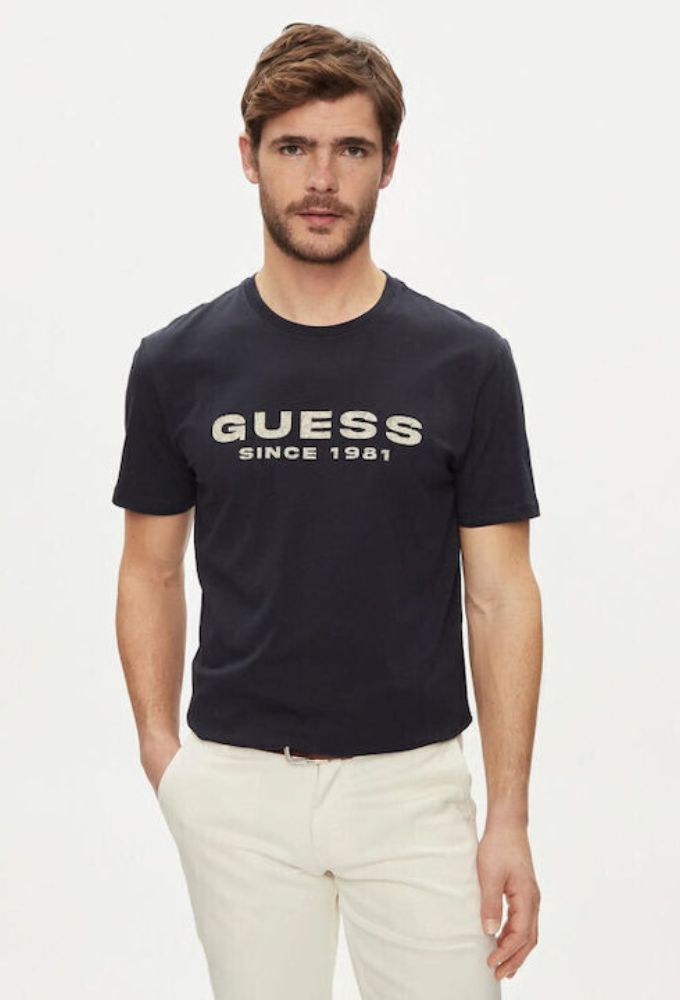 Guess Ανδρικό T-shirt Κοντομάνικο Navy Μπλε