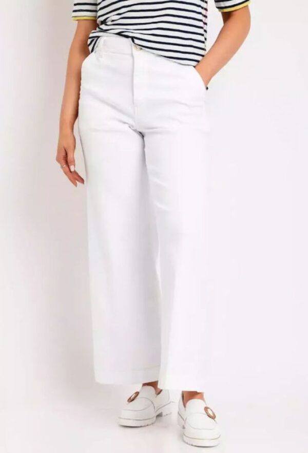 Guess Γυναικείο Βαμβακερό Capri Παντελόνι σε Relaxed Εφαρμογή Λευκό