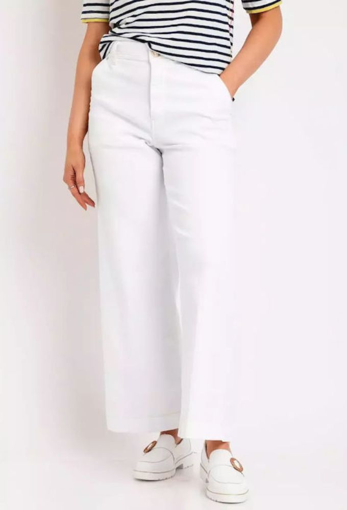 Guess Γυναικείο Βαμβακερό Capri Παντελόνι σε Relaxed Εφαρμογή Λευκό