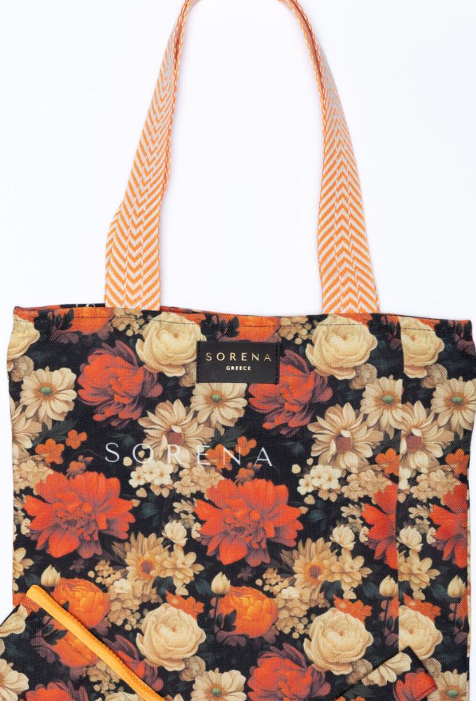 Sorena Χειροποίητη Τσάντα Shopper Flowers - Image 3