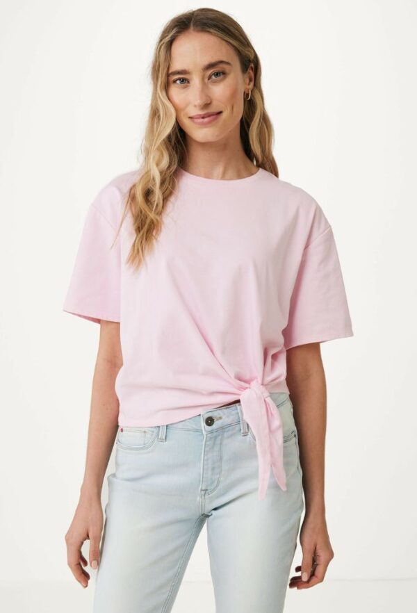 Mexx Fashion Γυναικείο T-shirt Ροζ με Δέσιμο Μπροστά