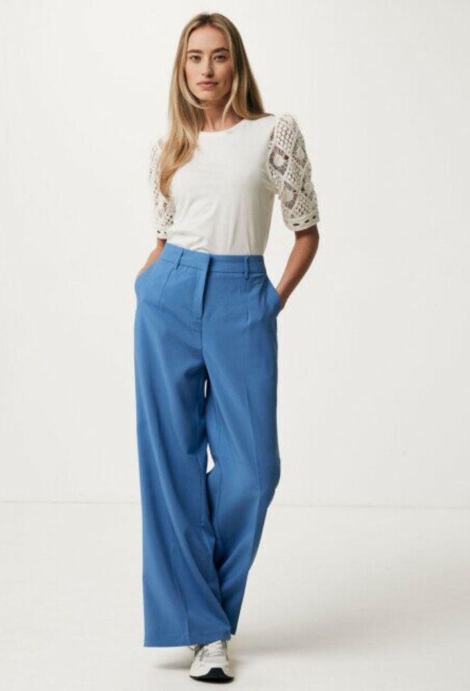 Mexx Fashion Γυναικεία Μπλούζα Εκρού με Πλεκτή Δαντέλα στο Μανίκι - Image 3