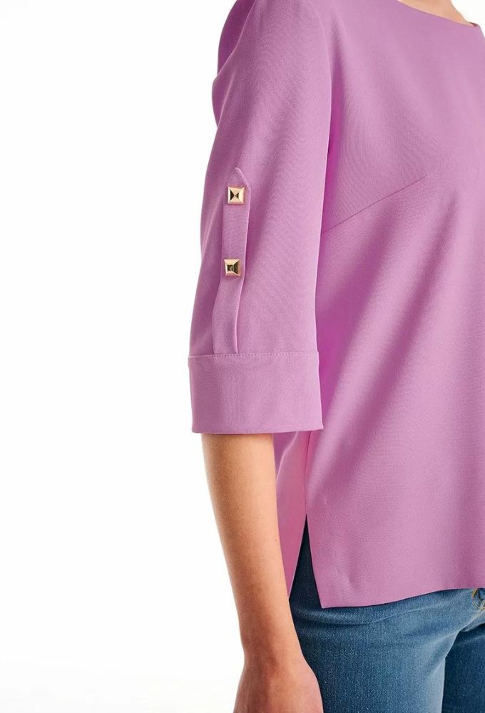 Forel Γυναικεία Μπλούζα Λιλά με Μανίκι 3/4 - Image 2