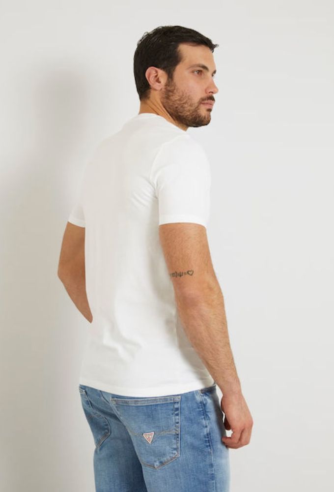 Guess Ανδρικό T-shirt Κοντομάνικο Λευκό - Image 4