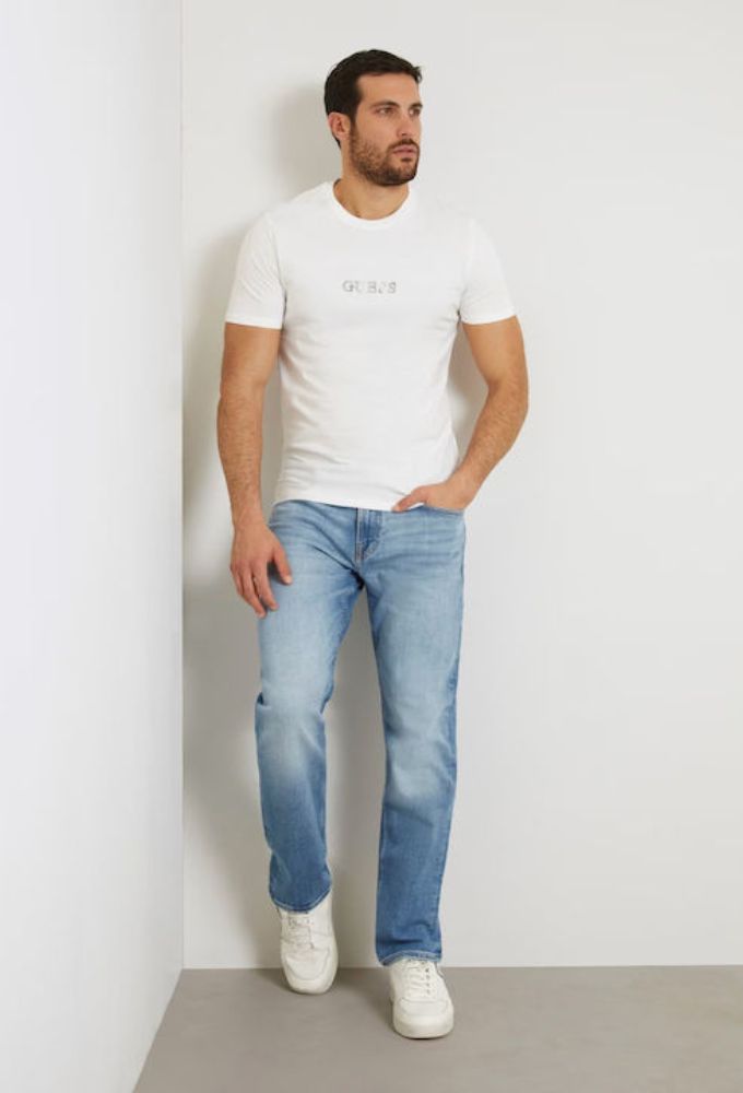 Guess Ανδρικό T-shirt Κοντομάνικο Λευκό - Image 2