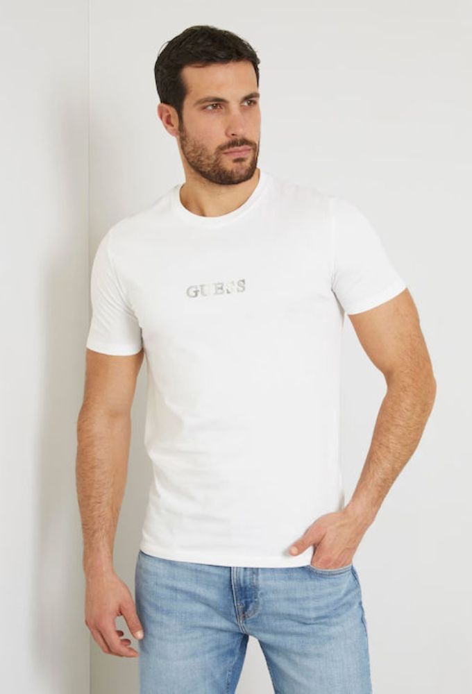 Guess Ανδρικό T-shirt Κοντομάνικο Λευκό