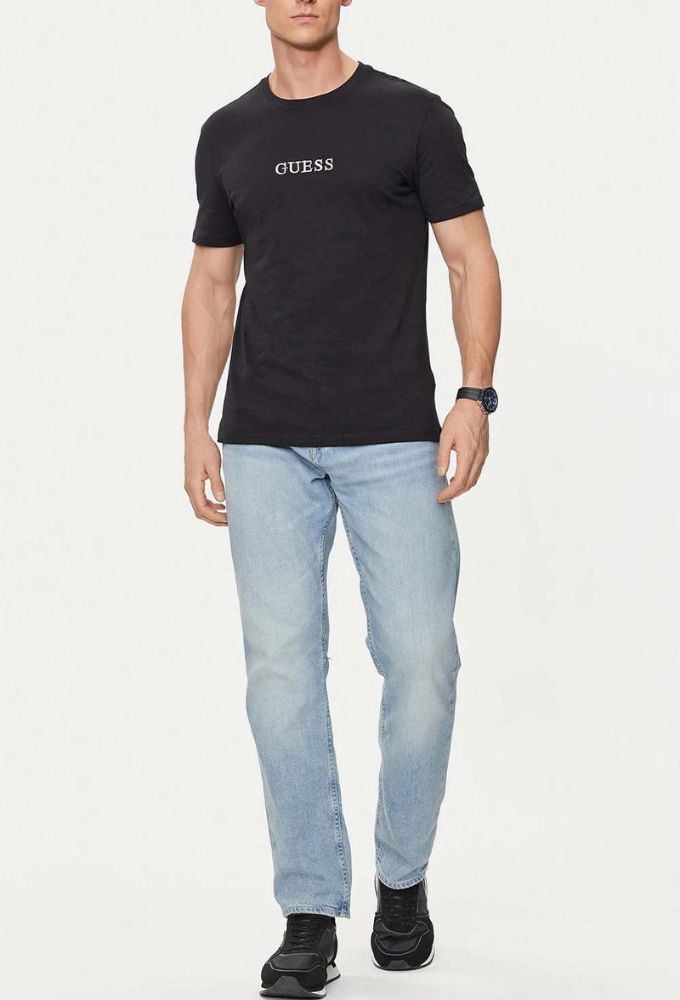 Guess Ανδρικό T-shirt Κοντομάνικο Mαύρο - Image 2