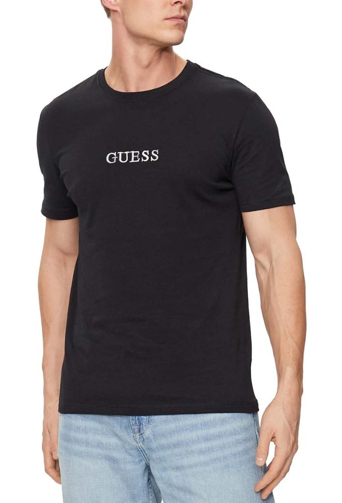 Guess Ανδρικό T-shirt Κοντομάνικο Mαύρο