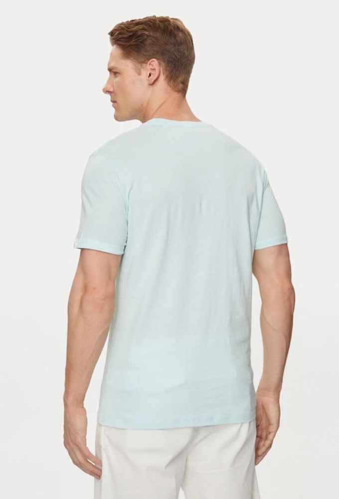 Guess Ανδρικό T-shirt Κοντομάνικο Tιρκουάζ - Image 3