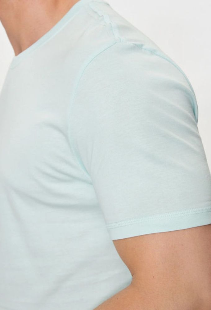 Guess Ανδρικό T-shirt Κοντομάνικο Tιρκουάζ - Image 5