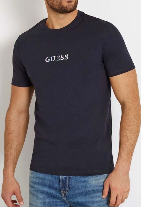 Guess Ανδρικό T-shirt Κοντομάνικο Μπλέ Σκούρο