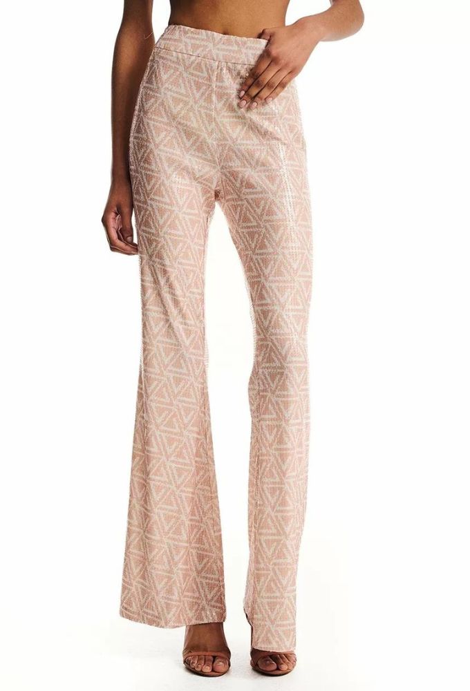 Forel Σετ Τοπ/Παντελόνι Παγιέτα Μπεζ - Image 4