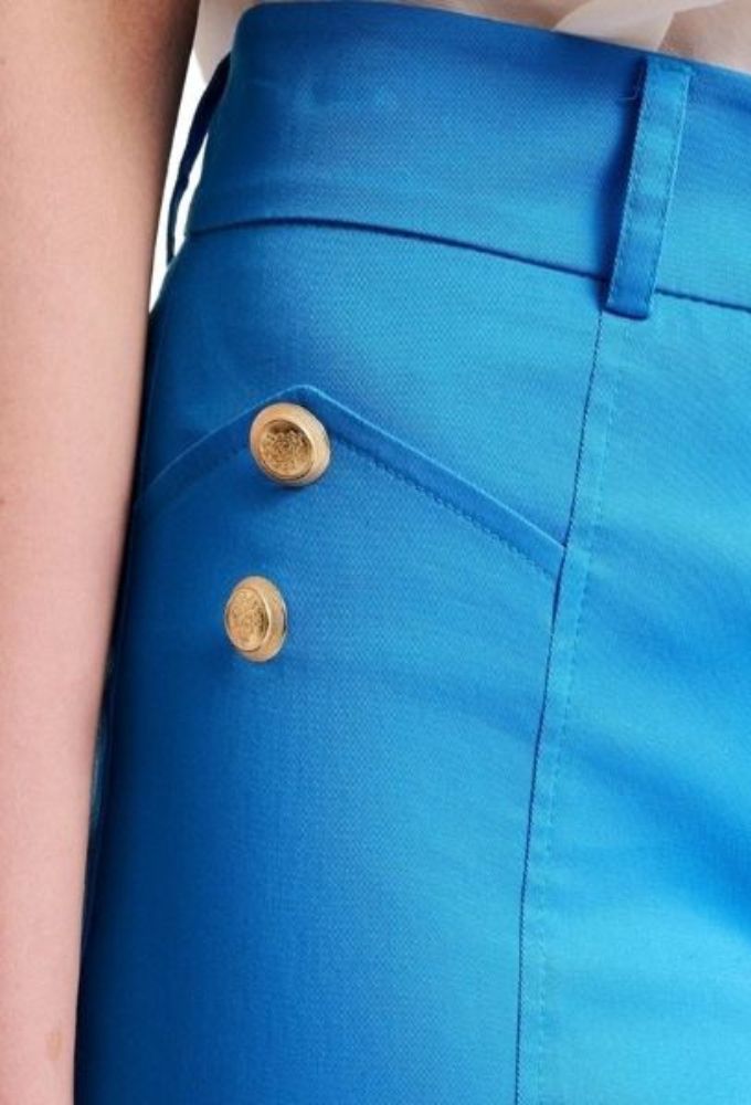 Forel Γυναικείο Παντελόνι Στενό Καπαρντίνα Μπλέ Ανοιχτό - Image 3