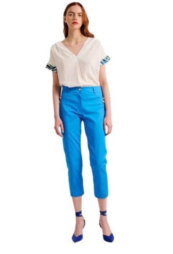Forel Γυναικείο Παντελόνι Στενό Καπαρντίνα Μπλέ Ανοιχτό