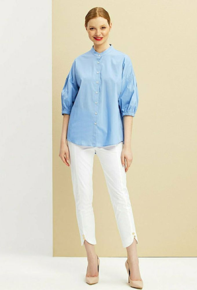 Forel Γυναικείο Capri Παντελόνι από Καπαρντίνα Λευκό - Image 2