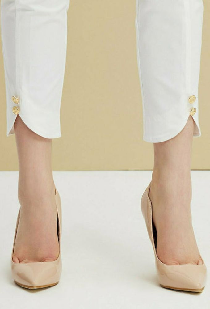 Forel Γυναικείο Capri Παντελόνι από Καπαρντίνα Λευκό - Image 5