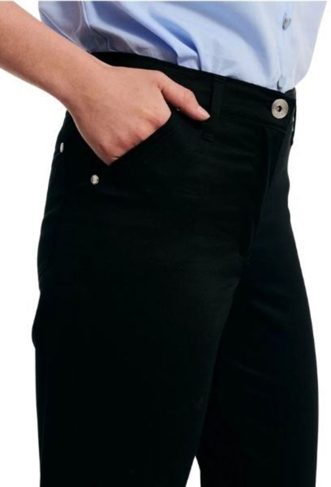 Forel Γυναικείο Παντελόνι Στενό Καπαρντίνα Μαύρο - Image 3