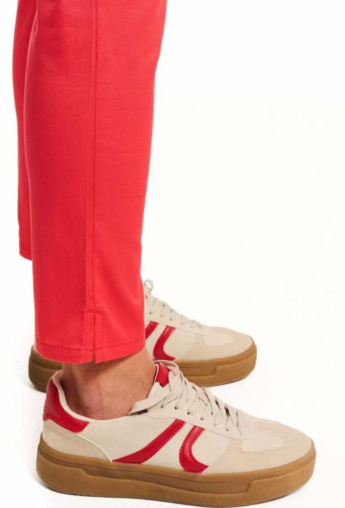 Forel Γυναικείο Παντελόνι Στενό Καπαρντίνα Kοραλί - Image 4