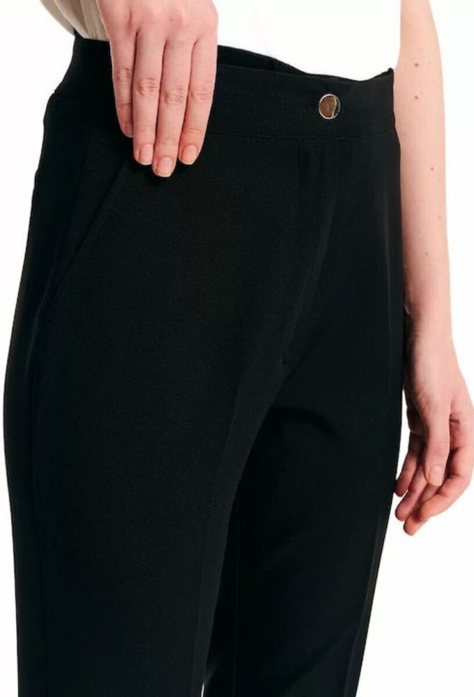 Forel Γυναικείο Κρεπ Capri Παντελόνι σε Slim Εφαρμογή Μαύρο - Image 3