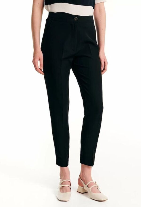 Forel Γυναικείο Κρεπ Capri Παντελόνι σε Slim Εφαρμογή Μαύρο