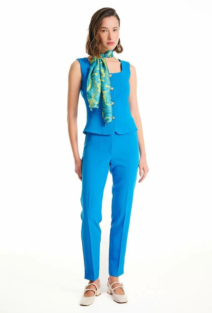 Forel Γυναικείο Παντελόνι Cigarette Μπλέ Ρουά - Image 2