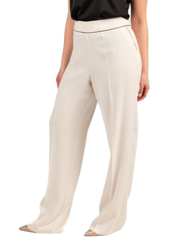 Forel Γυναικείο Ψηλόμεσο Παντελόνι Κρεμ Ίσιας Γραμμής - Image 4