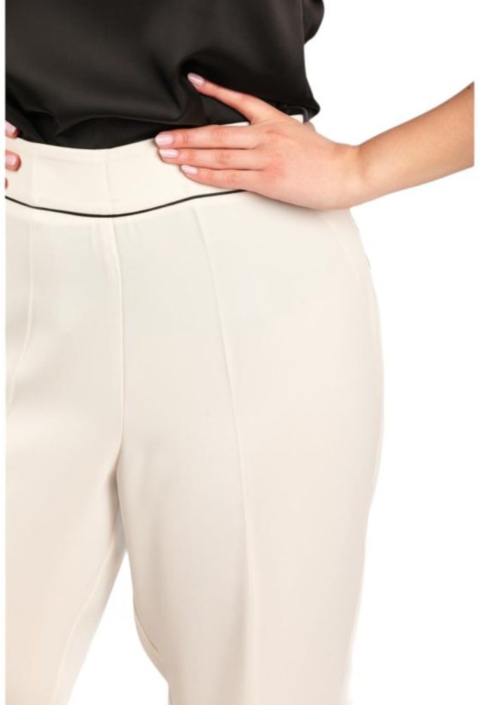 Forel Γυναικείο Ψηλόμεσο Παντελόνι Κρεμ Ίσιας Γραμμής - Image 3