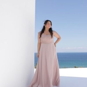 Just Perfect Γυναικείο Maxi Αμπιγιέ Φόρεμα Ροζ Ανοιχτό