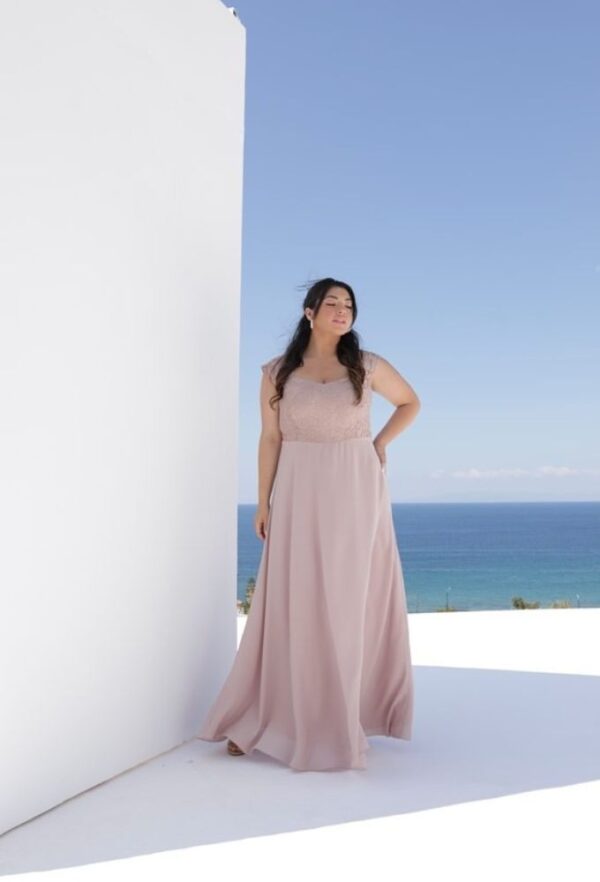 Just Perfect Γυναικείο Maxi Αμπιγιέ Φόρεμα Ροζ Ανοιχτό