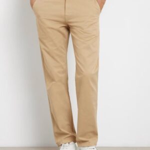 Guess Ανδρικό Παντελόνι Slim Μπεζ με Κανονική Μέση