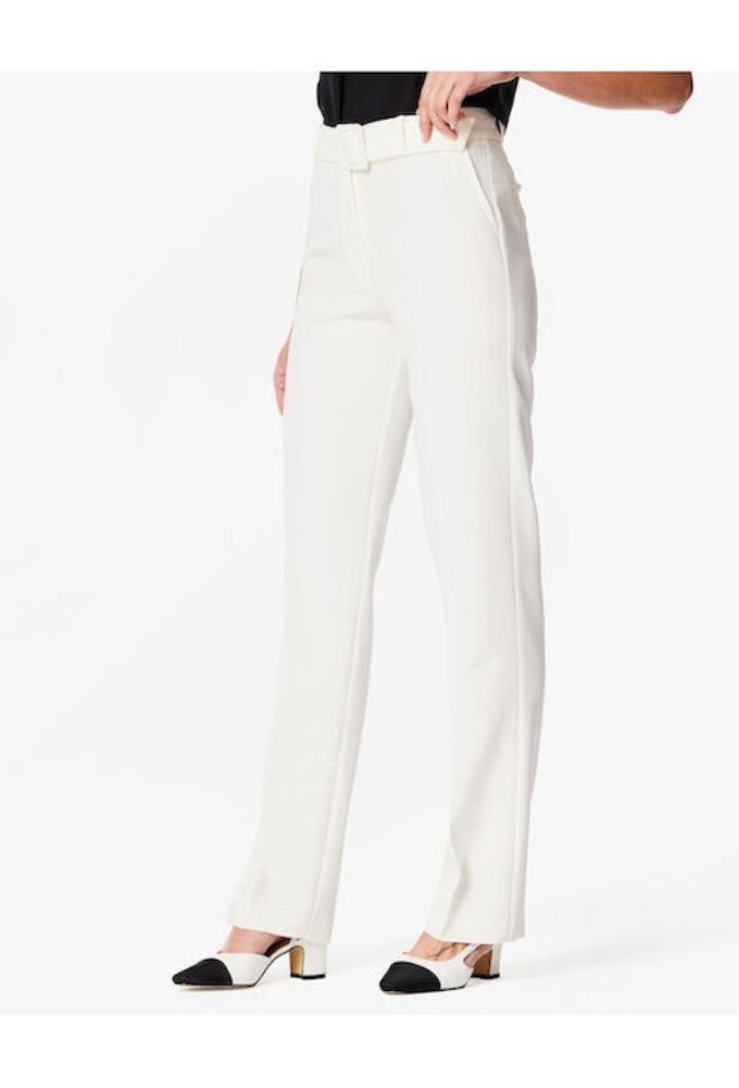 Forel Γυναικείο Yφασμάτινο Παντελόνι Εκρού - Image 4