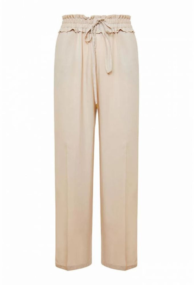 Forel Γυναικείο Υφασμάτινο Παντελόνι με Λάστιχο Μπεζ