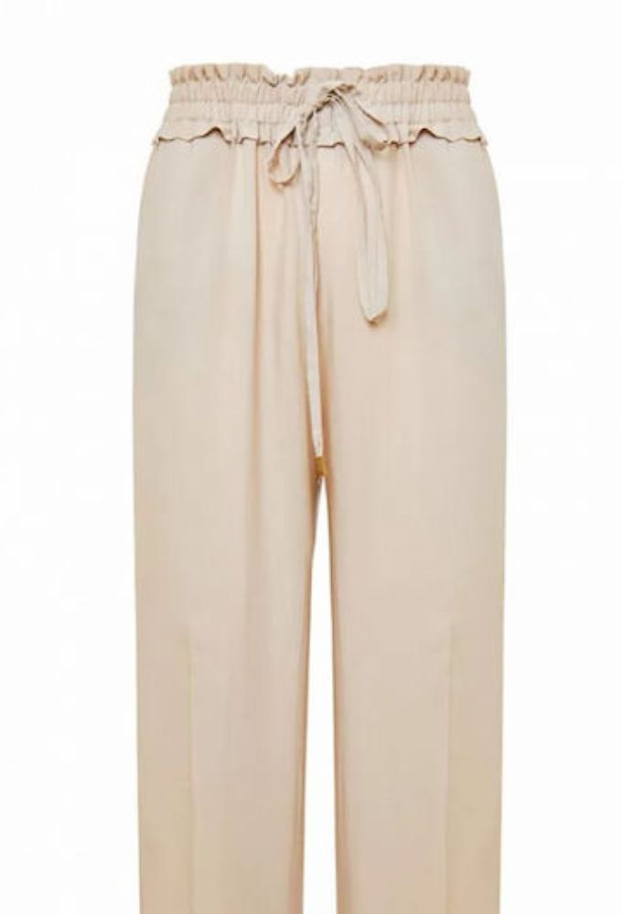 Forel Γυναικείο Υφασμάτινο Παντελόνι με Λάστιχο Μπεζ - Image 3