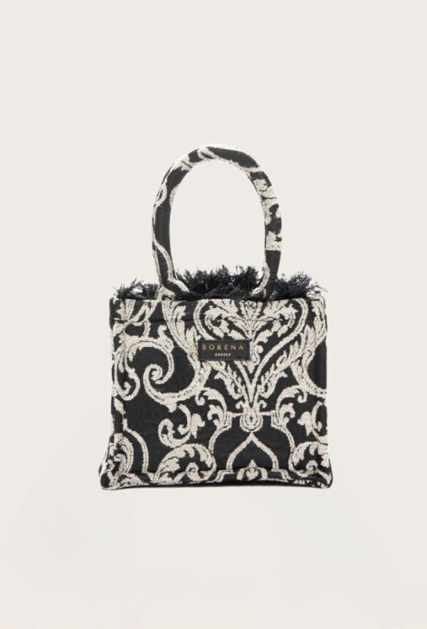 Sorena Χειροποίητo Τσαντάκι Dukas Mini Tote Bag Μαύρο