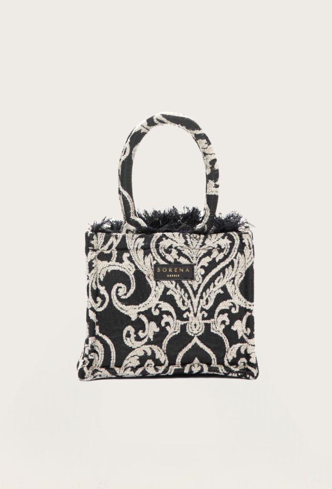 Sorena Χειροποίητo Τσαντάκι Dukas Mini Tote Bag Μαύρο