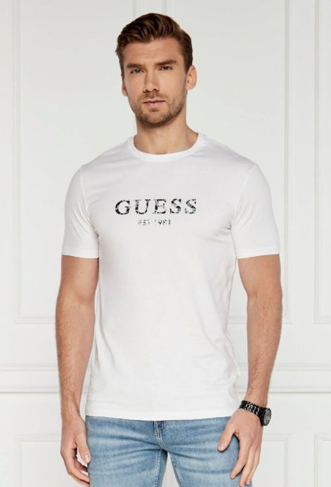 Guess Ανδρικό T-shirt Κοντομάνικο White