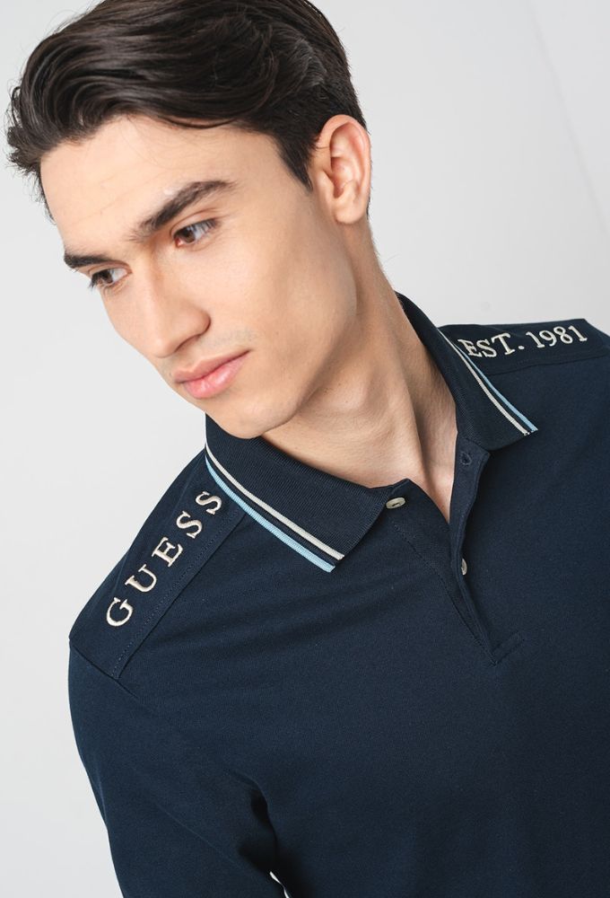 Guess Ανδρική Μπλούζα Μακρυμάνικη Μπλε Σκούρο - Image 5