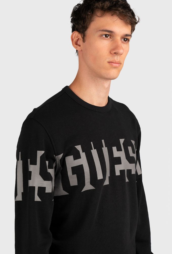 Guess Ανδρικό Φούτερ Μαύρο - Image 4