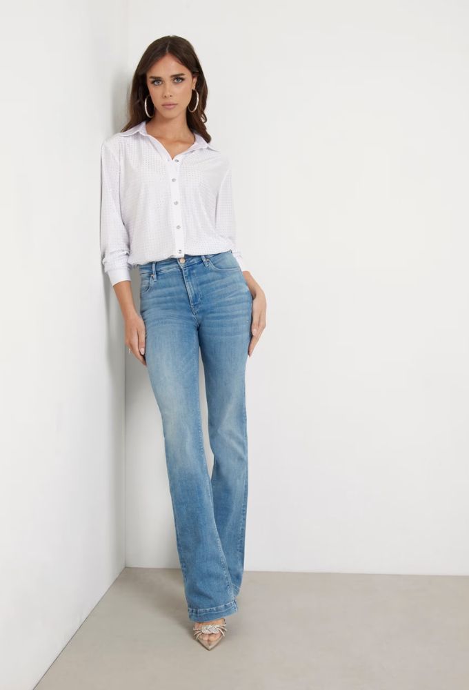 Guess Πουκάμισο με Στρας Αll Οver Λευκό - Image 3