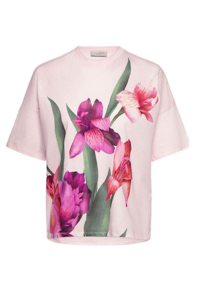 Ted Baker Γυναικείο T-shirt Floral Ροζ - Image 4