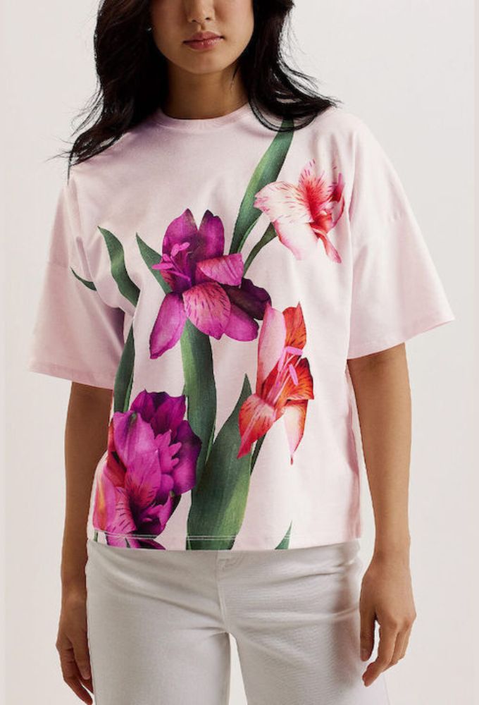 Ted Baker Γυναικείο T-shirt Floral Ροζ