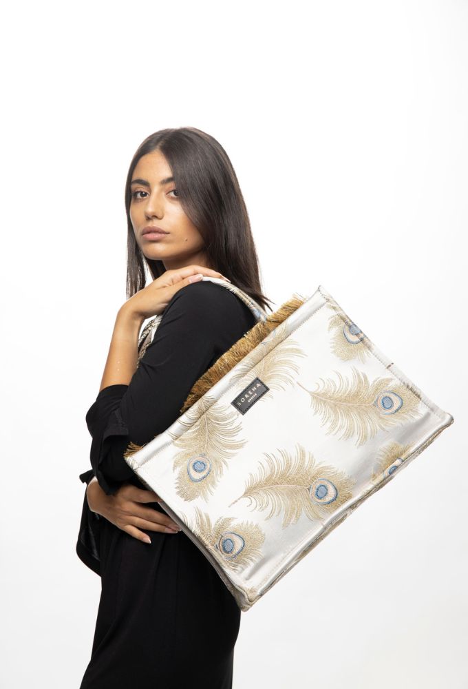 Sorena Pagona Silver Medium Tote Bag - Image 2