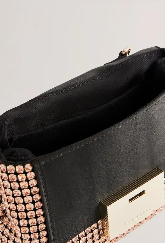 Ted Baker Gliters Crystal Mini Crossbody Τσαντάκι Ροζ Χρυσό/Ασημί - Image 3