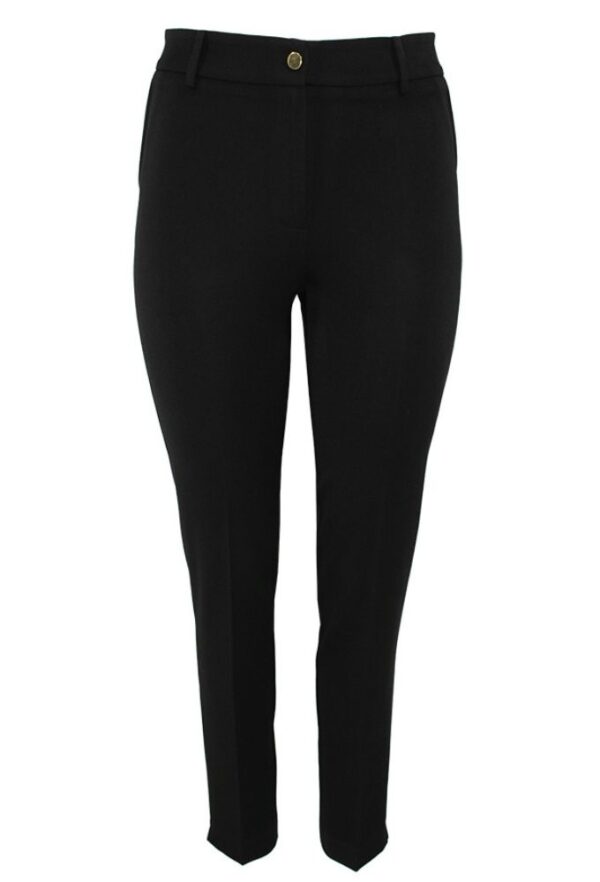 Forel Γυναικείο Υφασμάτινο Μαύρο Παντελόνι Με Σκίσιμο Κάτω