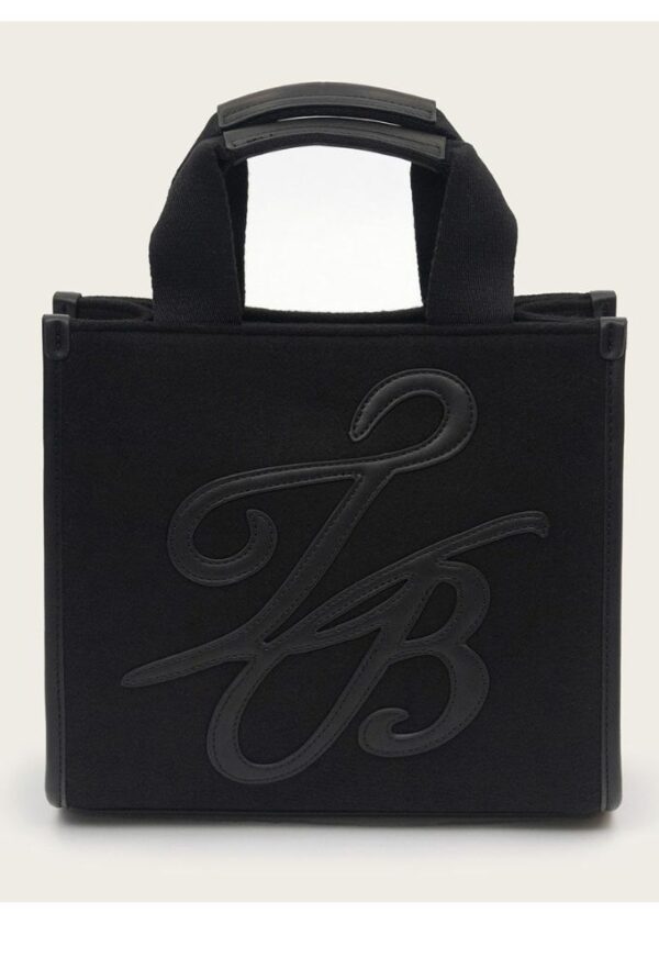 Ted Baker RAYLEA Script Medium Felt Tote Τσάντα Μαύρη