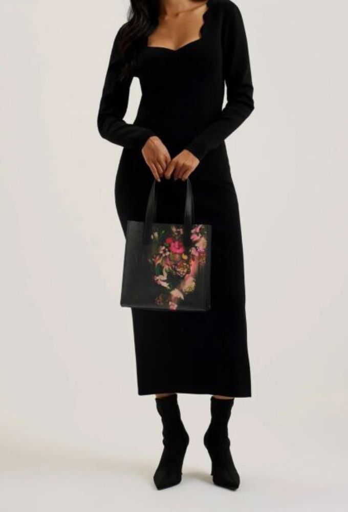 Ted Baker Γυναικεία Τσάντα Ώμου Μαύρη με Σχέδιο Floral - Image 2